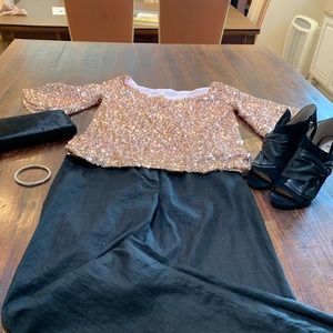 Rose gold sequin top